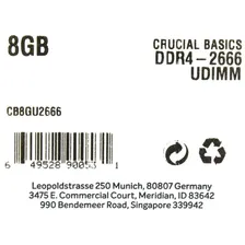 Оперативная память Crucial <CB8GU2666> DDR4 DIMM 8Gb <PC4-21300>