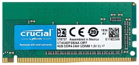 Оперативная память Crucial DDR4 2400 (PC 19200) DIMM 288 pin, 4 ГБ 1 шт. 1.2 В, CL 17, CT4G4DFS824A