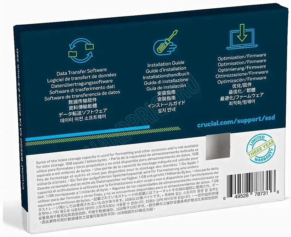 Твердотельный накопитель SSD 240Gb Crucial BX500 TLC (CT240BX500SSD1)-1
