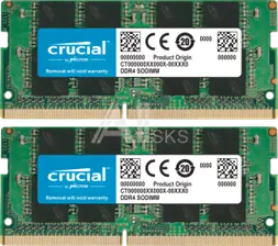 1000586259 Память оперативная Crucial SODIMM 32GB Kit (16GBx2) DDR4 2666 MT/s (PC4-21300) CL19 Unbuffered 260pin