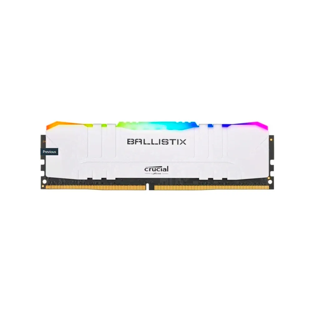 Модуль памяти DDR4 8GB 3200 Crucial Ballistix White RGB CL16 BL8G32C16U4WL