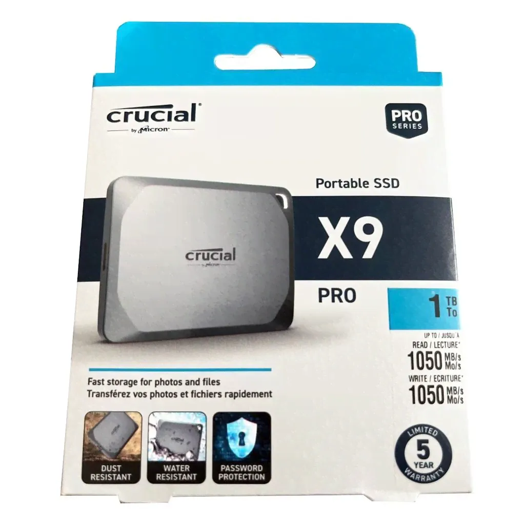 Портативный твердотельный накопитель Crucial X9 Pro 1TB 2TB USB 3.2 Gen2 Type-C (1050 МБ/с), CT1000X9PROSSD9-0