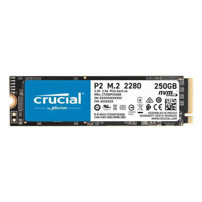 SSD накопитель Crucial P2 CT250P2SSD8 250 ГБ черный