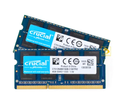8GB Crucial Kits 2x 4GB 2RX8 PC3-10600S DDR3 1333Mhz Laptop Memory RAM SODIMM $-0